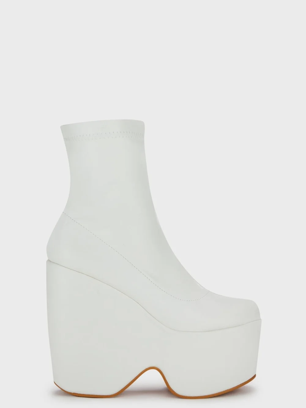 Azalea Wang By Akira LOXLEY Women's White Platform Wedge Bootie SZ9
